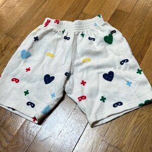 NWT Beau Loves Kid’s White Graphic Shorts Size 6-7y